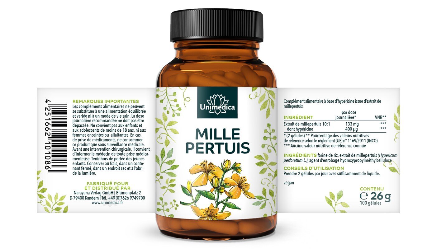Millepertuis - 100 gélules - par Unimedica