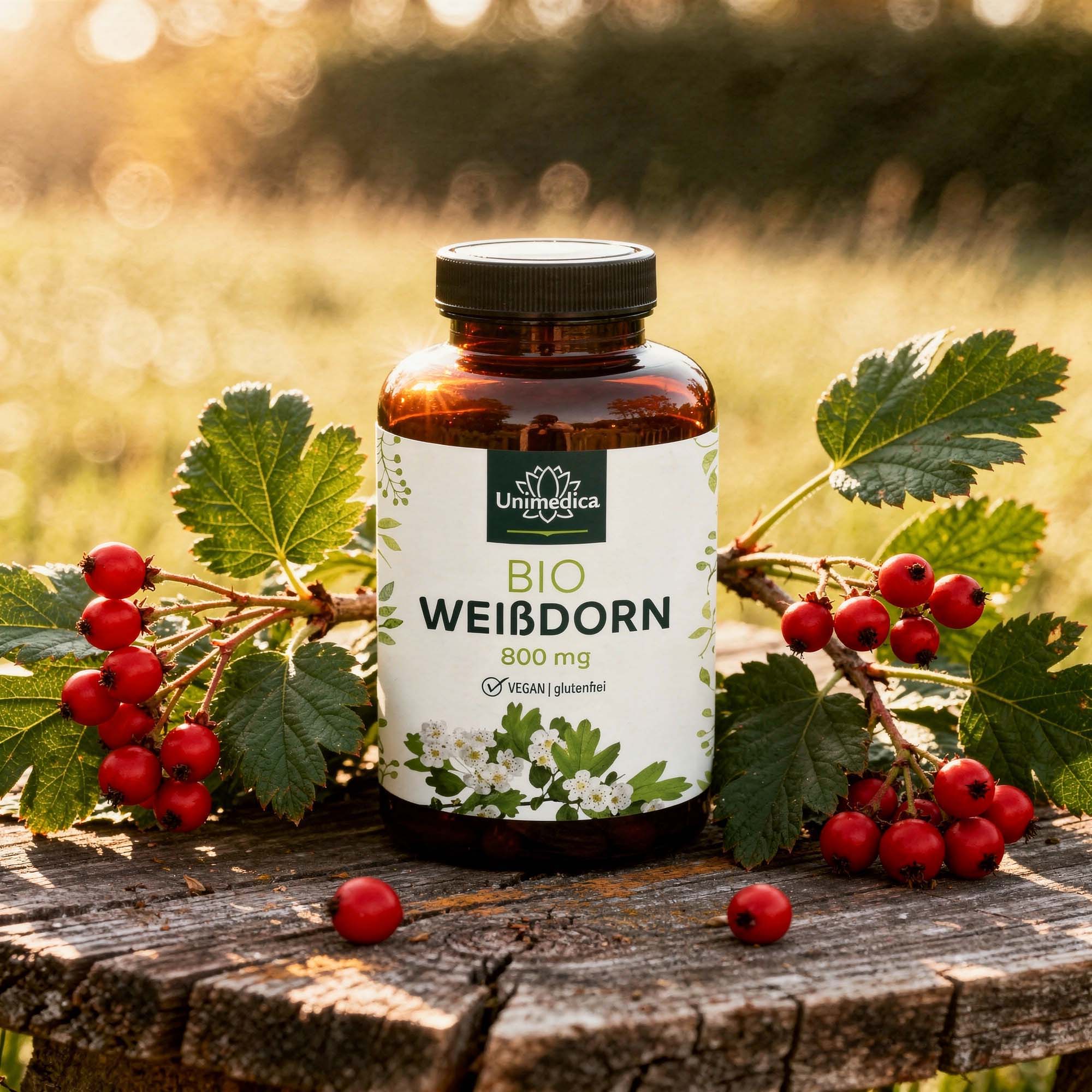 Aubépine bio - 800 mg par dose journalière (2 gélules) - 200 gélules - de Unimedica