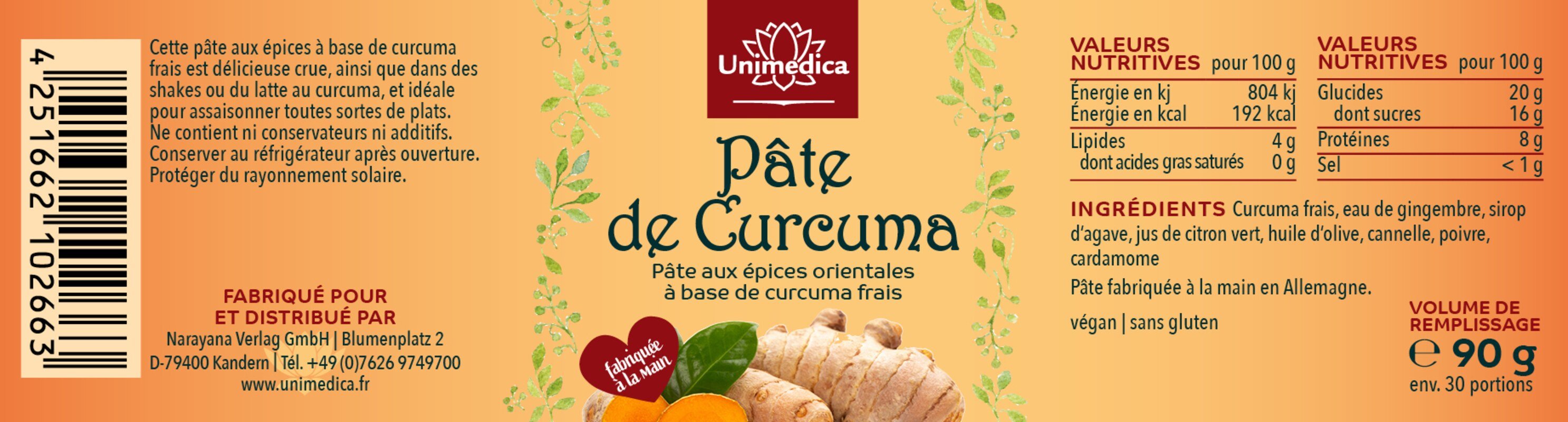Lot de 2: Pâte de curcuma - 2 x 90g - par Unimedica