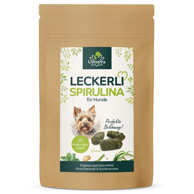 Friandise spiruline pour chiens  collations naturelles pour chiens avec des algues et des légumes  complément alimentaire - 150 g - par Uniterra