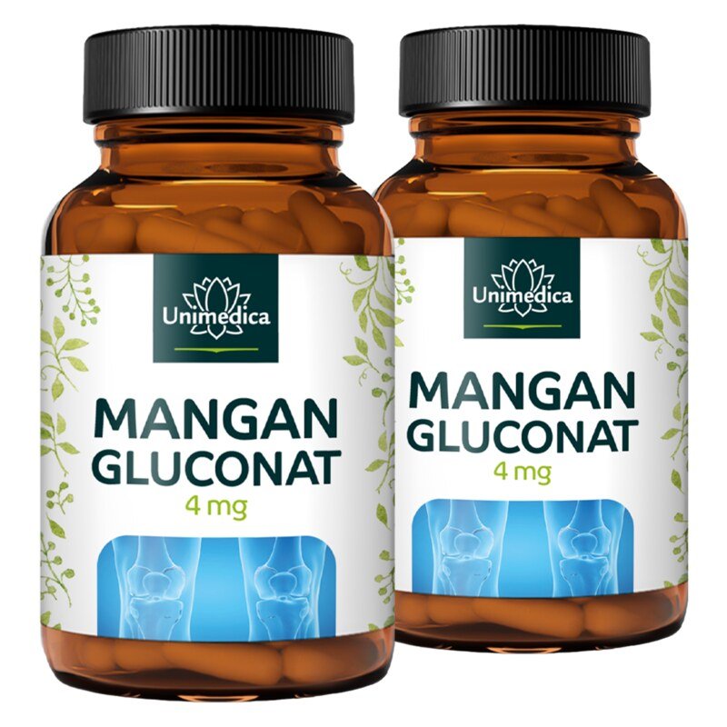 Lot de 2:  Manganèse - 4 mg gluconate de manganèse . 2 x 90 gélules - par Unimedica
