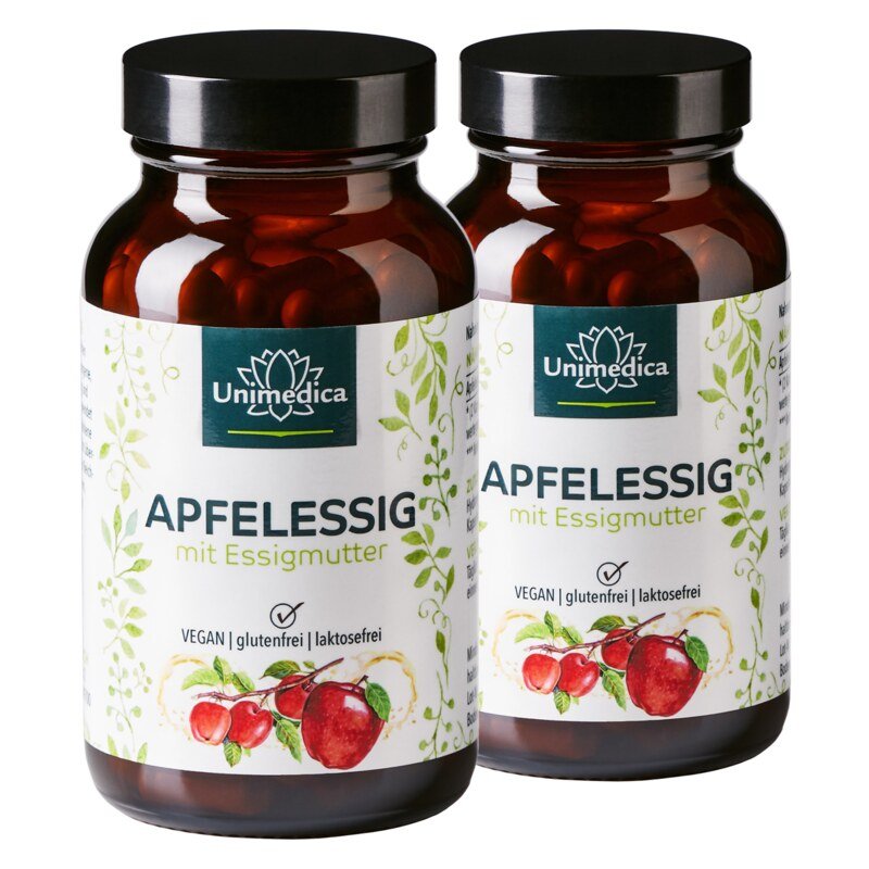 Lot de 2: Vinaigre de pomme avec mère de vinaigre - 2 x 120 gélules - par Unimedica