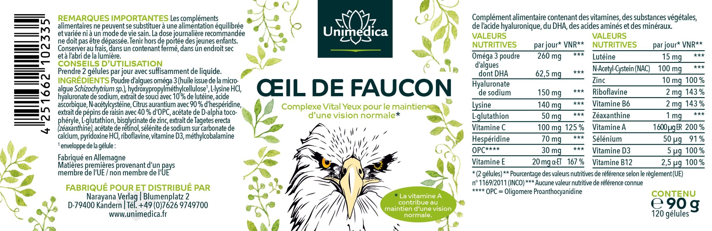 Lot de 2: Œil de lynx - 2 x 120 gélules - par Unimedica