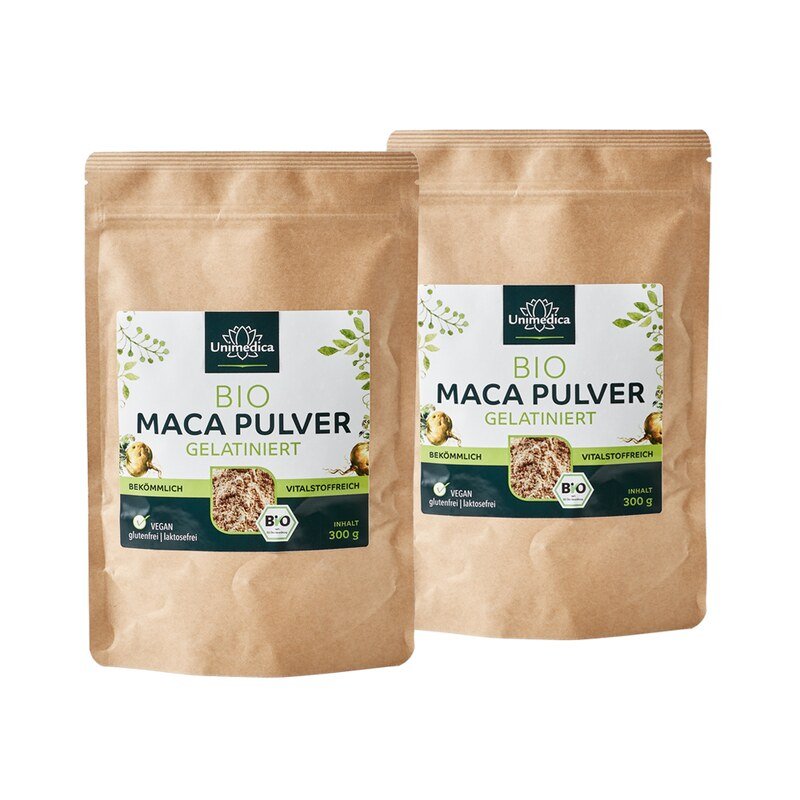Lot de 2: Poudre de maca BIO - gélatinisée - 2 x 300 g - par Unimedica