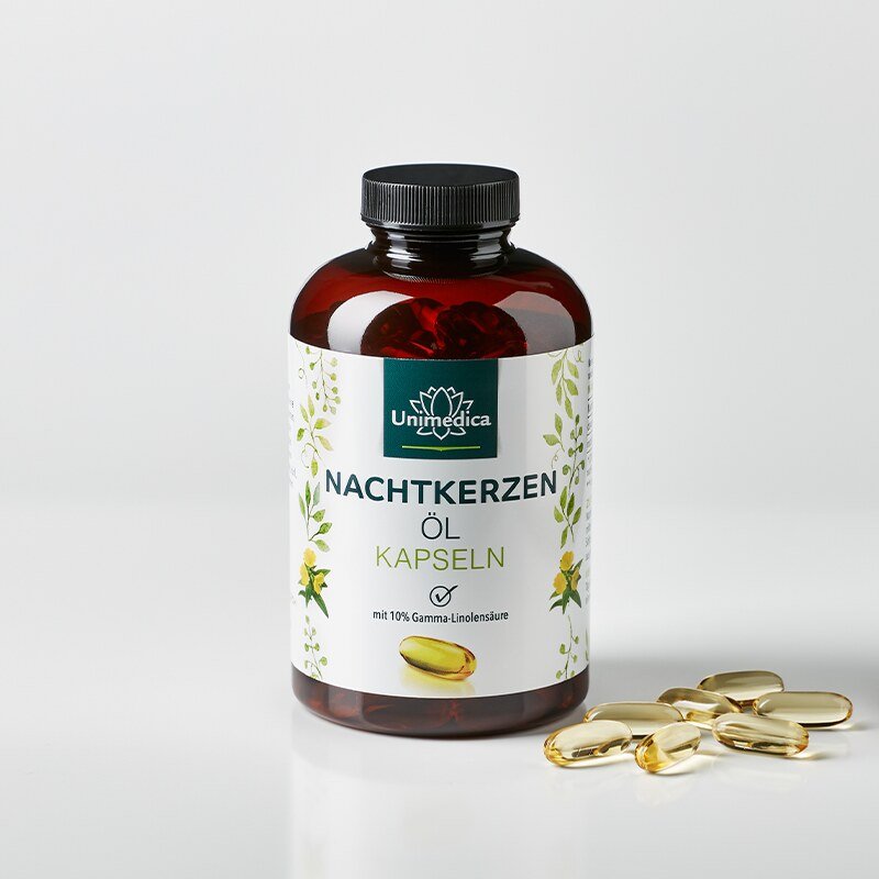 Huile d'onagre - 2 000 mg - avec 10% d'acide gamma-linolénique et vitamine E naturelle - 200 gélules molles - par Unimedica