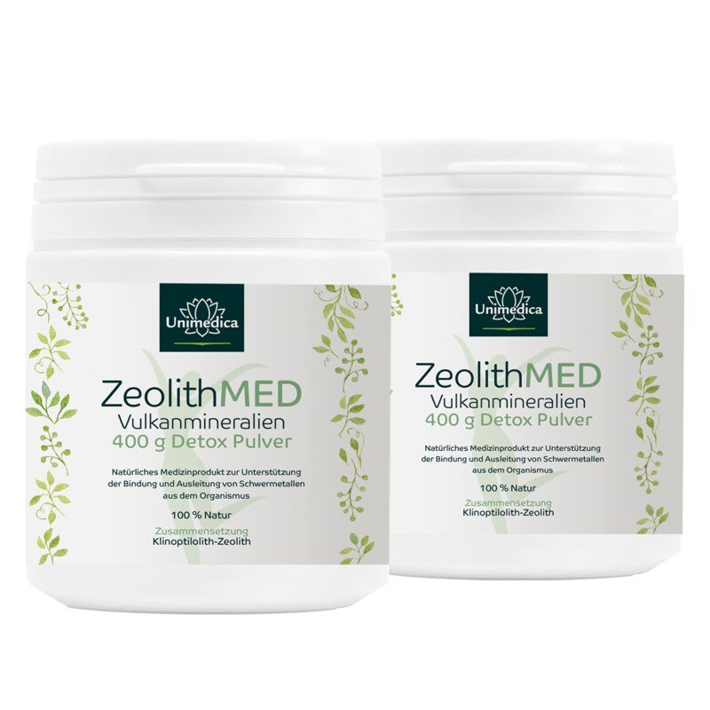 Lot de 2: Zéolite Med Poudre détox - 2 x 400 g - par Unimedica