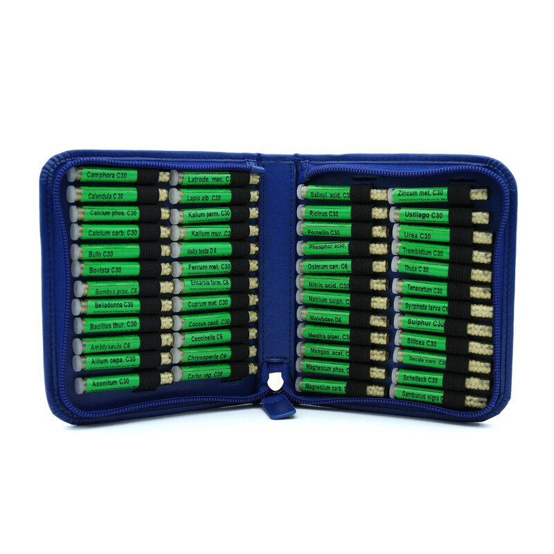 Kit 48 remèdes pour les plantes en étui en simili cuir noir (Kaviraj)