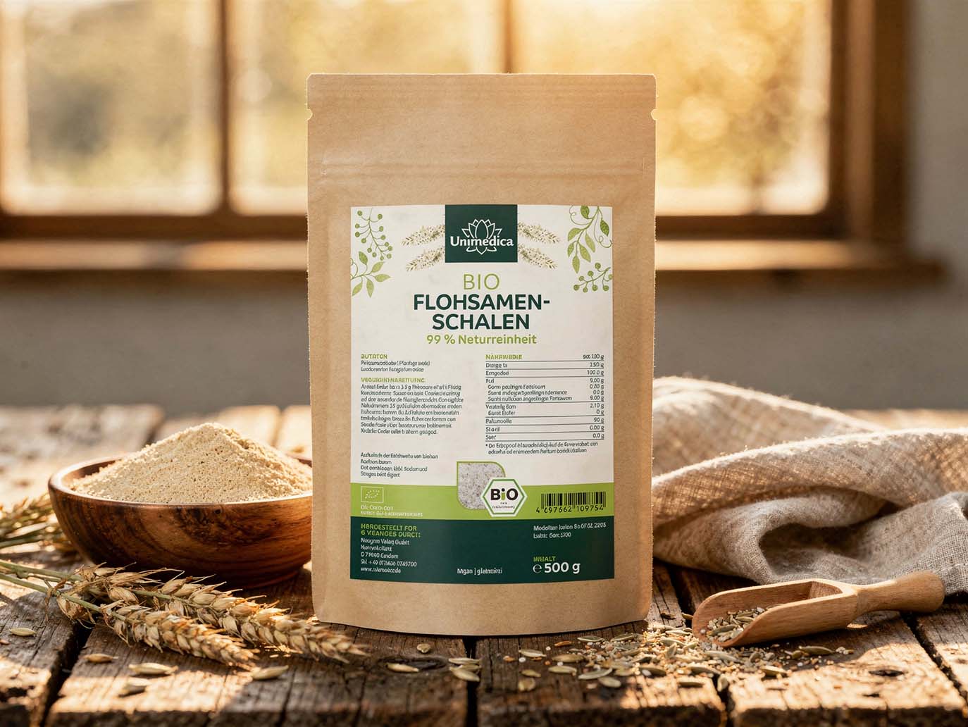 Coques de Psyllium BIO  500 g  d'Unimedica