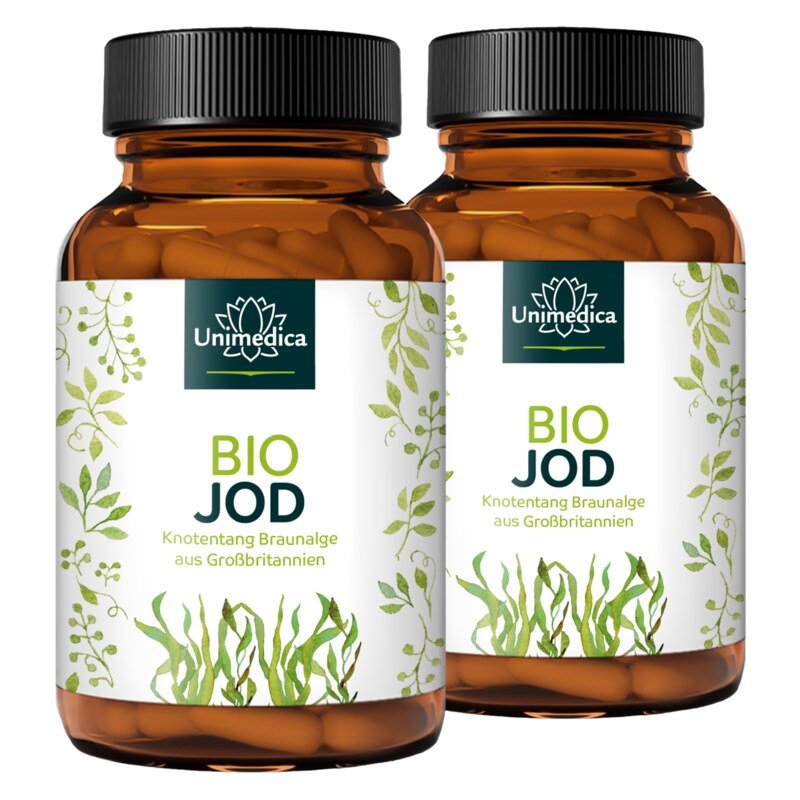 Lot de 2: Varech brun bio - 150 µg d'iode naturel issu d'algues brunes nodulées - 2 x 365 gélules - par Unimedica
