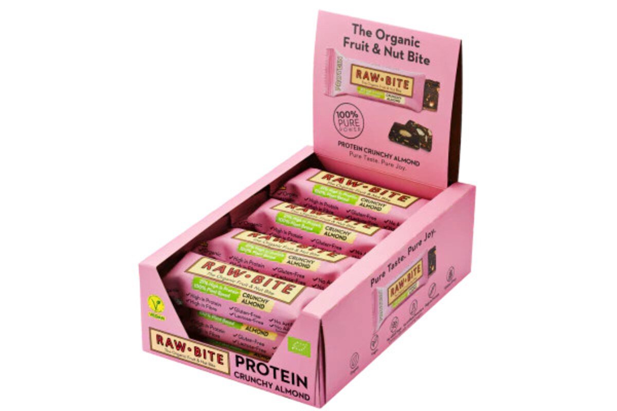 Barre crues bio Raw Bite - Protéines - 45g - 12 Barres
