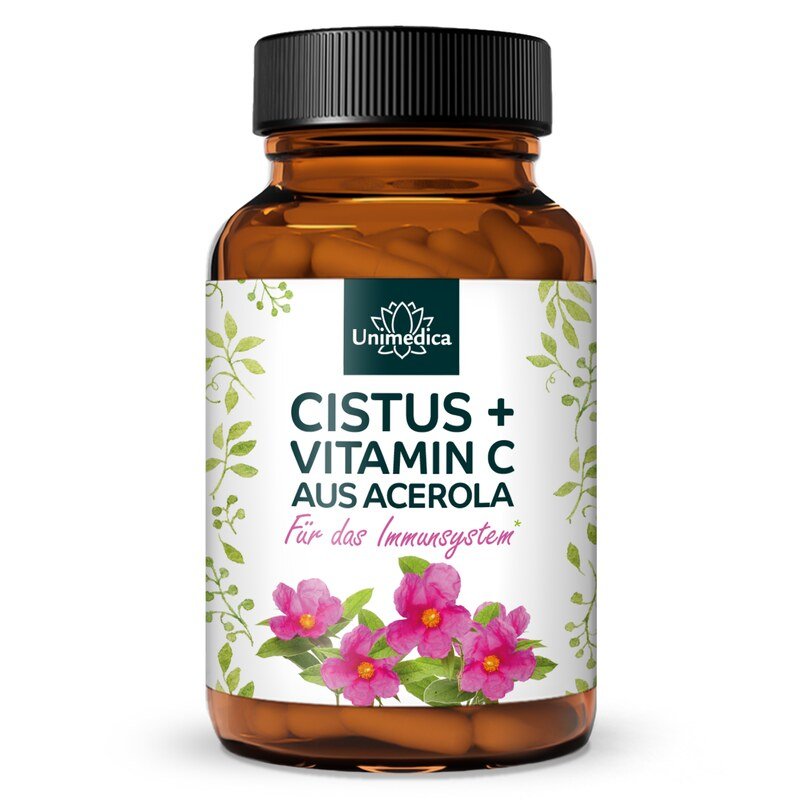Herbe de ciste avec vitamine C de l'acérola - avec 384 mg d'extrait de ciste par gélule - 90 gélules  par Unimedica
