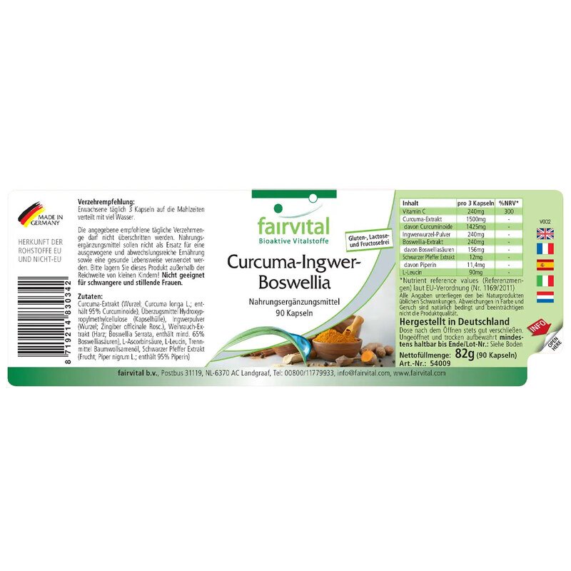 Curcuma-Ingwer-Boswellia - 90 Kapseln