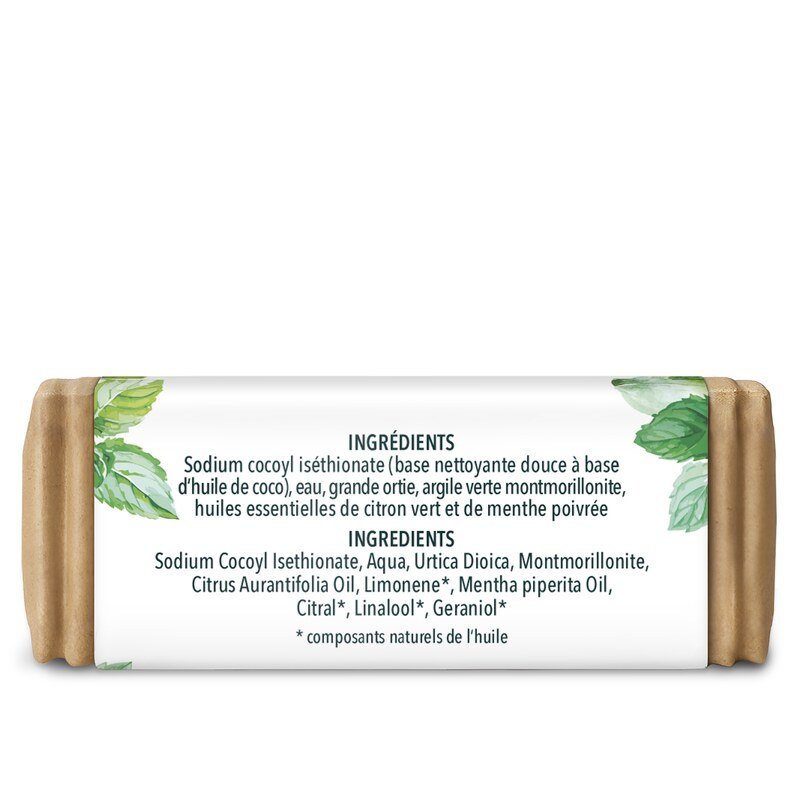 Shampoing vert  à l'ortie, au citron vert et à la menthe poivrée  pour cheveux gras et secs - 100 g - par Unimedica