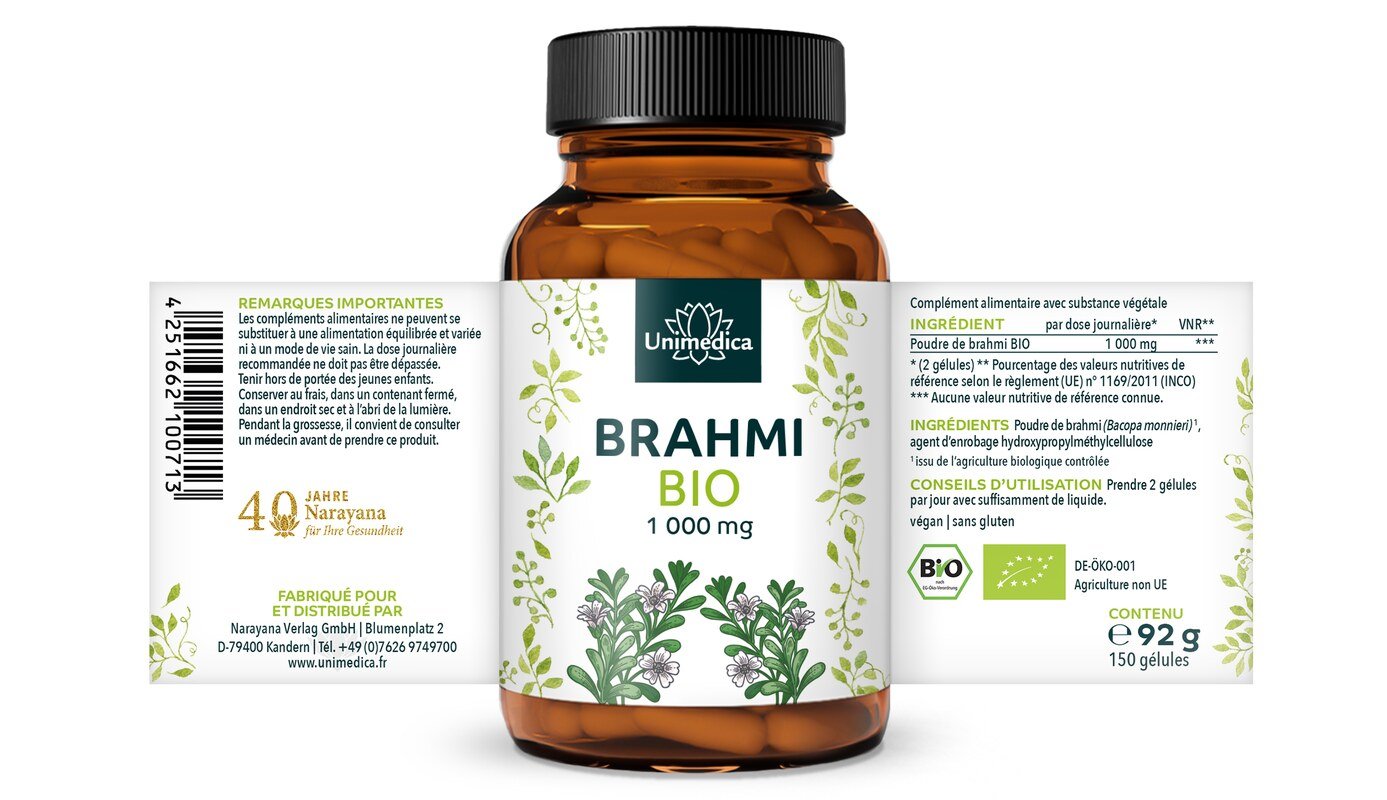 Brahmi bio - 150 gélules - par Unimedica