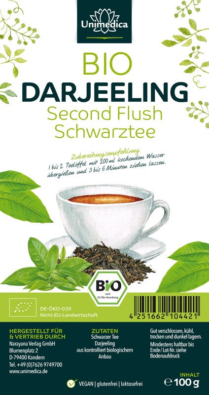 Darjeeling BIO second flush - 2 x 100 g - par Unimedica