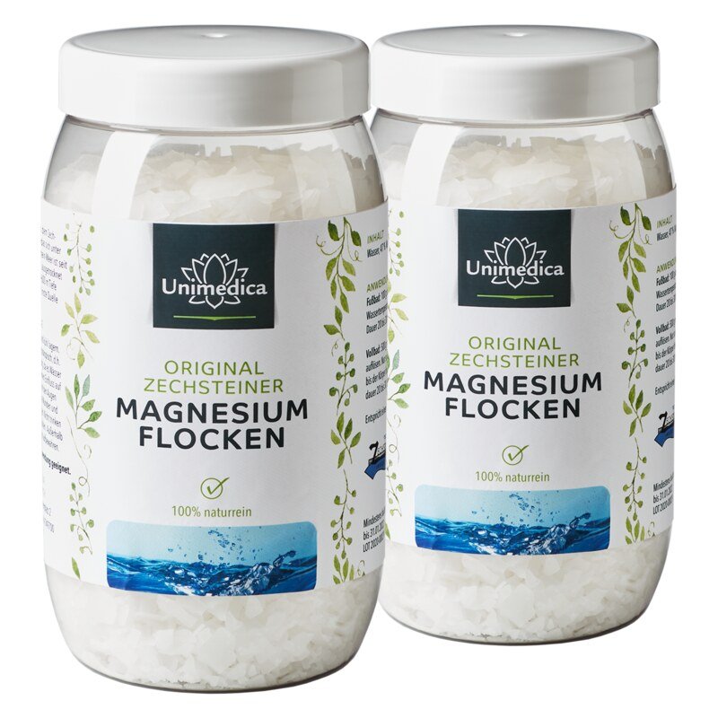 Lot de 2: Flocons de magnésium Original Zechstein - 100 % naturel - 750 g - par Unimedica