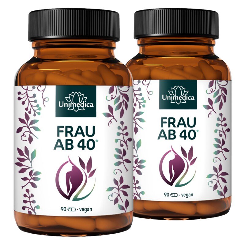 Lot de 2: Femme à partir de 40 ans* - à la coenzyme Q10, à l'acide hyaluronique et aux OPC - 2 x 90 gélules - par Unimedica