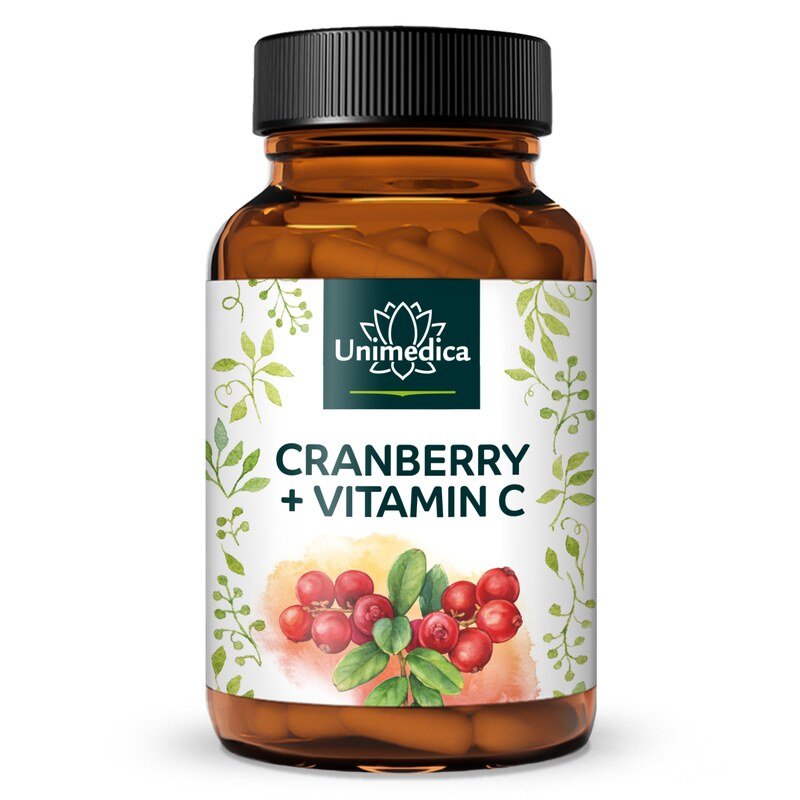 Extrait de canneberge - 500 mg par dose journalière - avec de la vitamine C - 90 gélules - par Unimedica