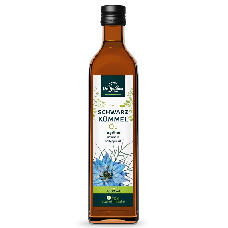 Huile de de nigelle non filtrée (cumin noir) - 1 000 ml - Unimedica