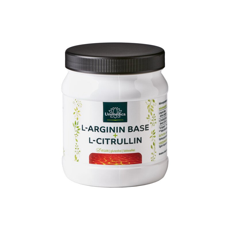 L-arginine Base + L-citrulline - 2.700 mg de L-arginine Base - 320 gélules - Unimedica