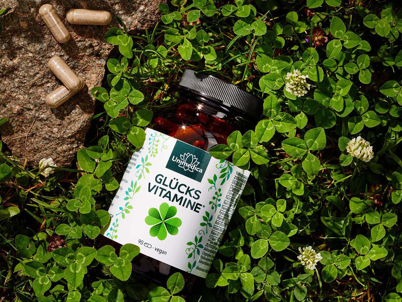 Vitamines du bonheur* - avec du millepertuis, de la passiflore, du tryptophane et de la tyrosine - 90 gélules - par Unimedica