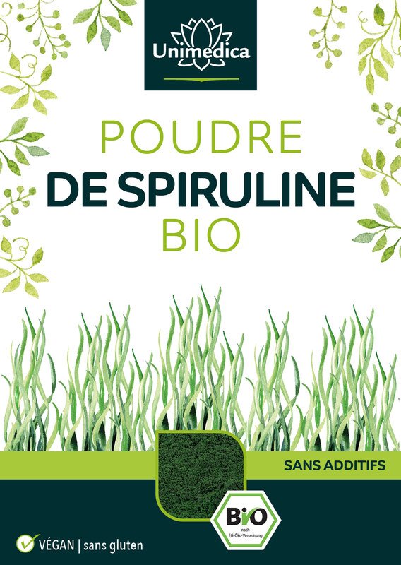 Lot de 2: Poudre de spiruline BIO  2 x 500 g - par Unimedica