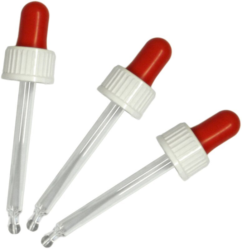 Pipette 30 ml, poire rouge, bouchon blanc - 10 pièces
