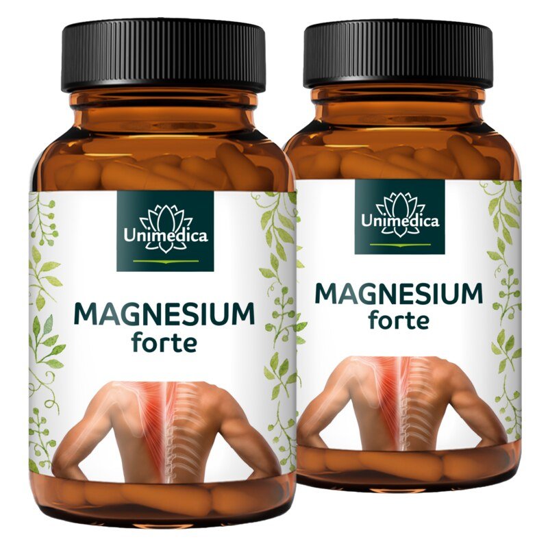 Lot de 2: Magnesium forte - 400 mg per daily dose - 2 x 365 gélules - par Unimedica