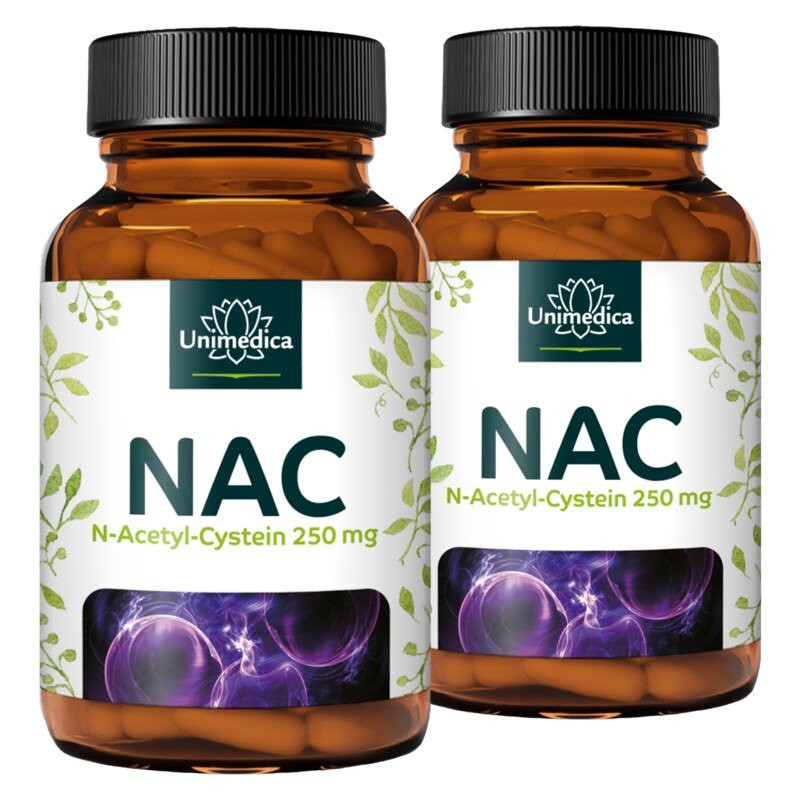 Lot de 2: NAC - 250 mg - N-Acétyl-Cystéine de Fermentation Naturelle - 2 x 90 gélules - par Unimedica