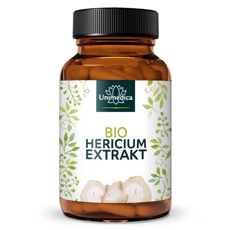 Extrait d'Hericium BIO - 1000 mg par dose journalière (2 gélules) - contient 30 % de polysaccharides - 90 gélules - par Unimedica