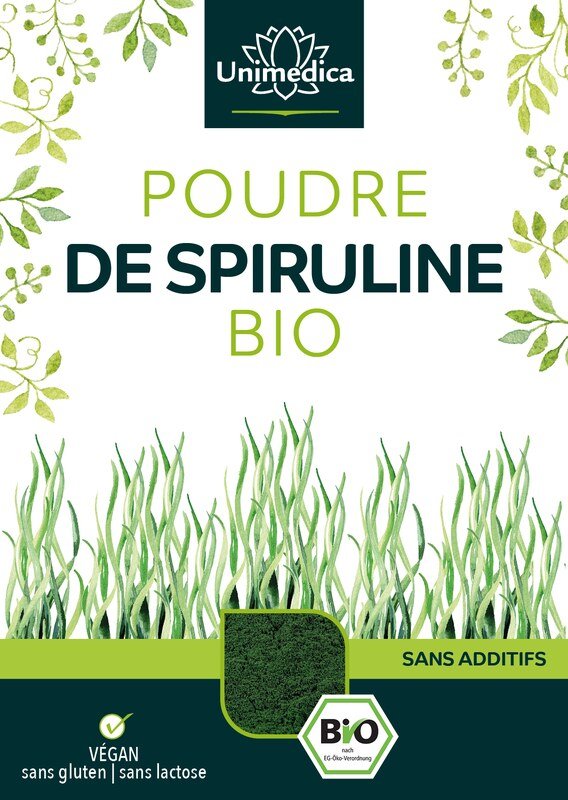 Poudre de spiruline BIO - 500 g - par Unimedica